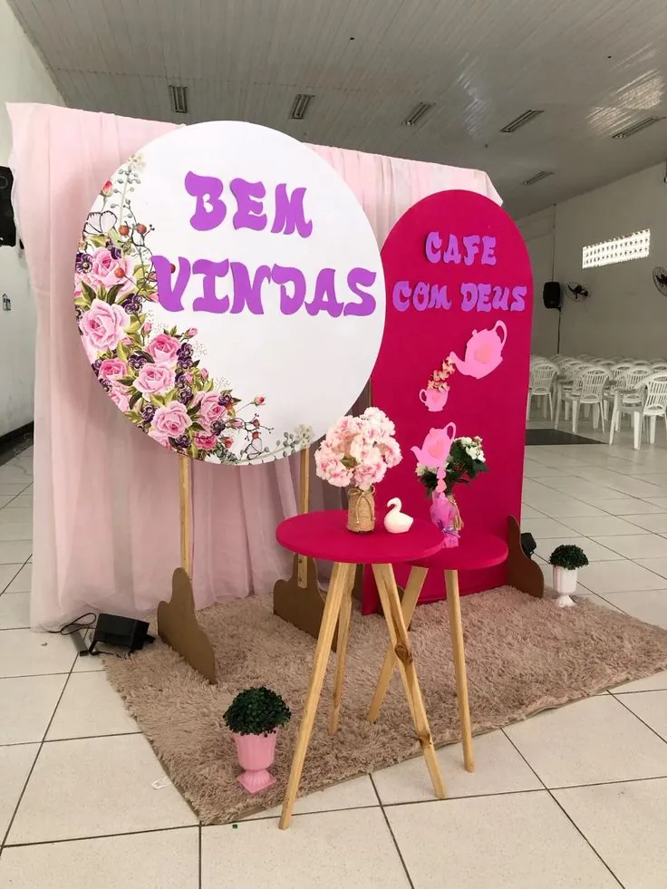 Painel Bem Vindas Café com Deus para encontro