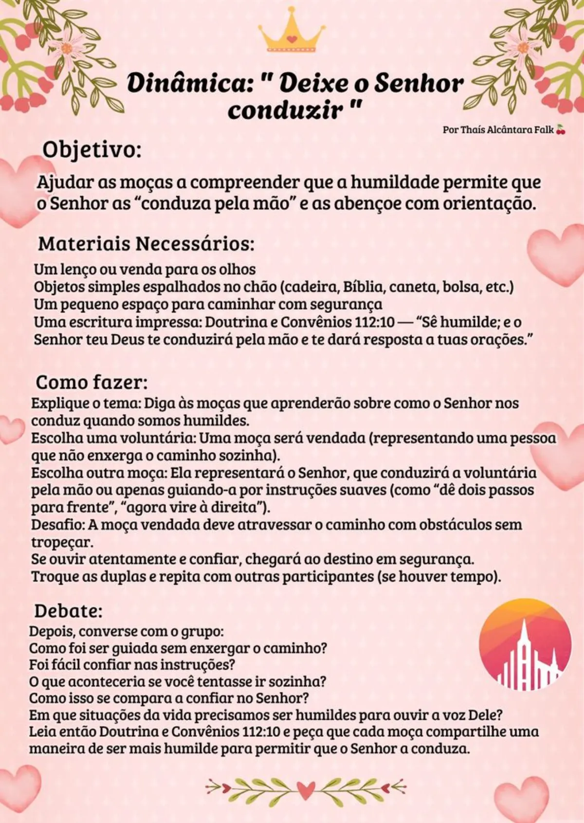 Dinâmica Deixe o Senhor conduzir — passo a passo ilustrado